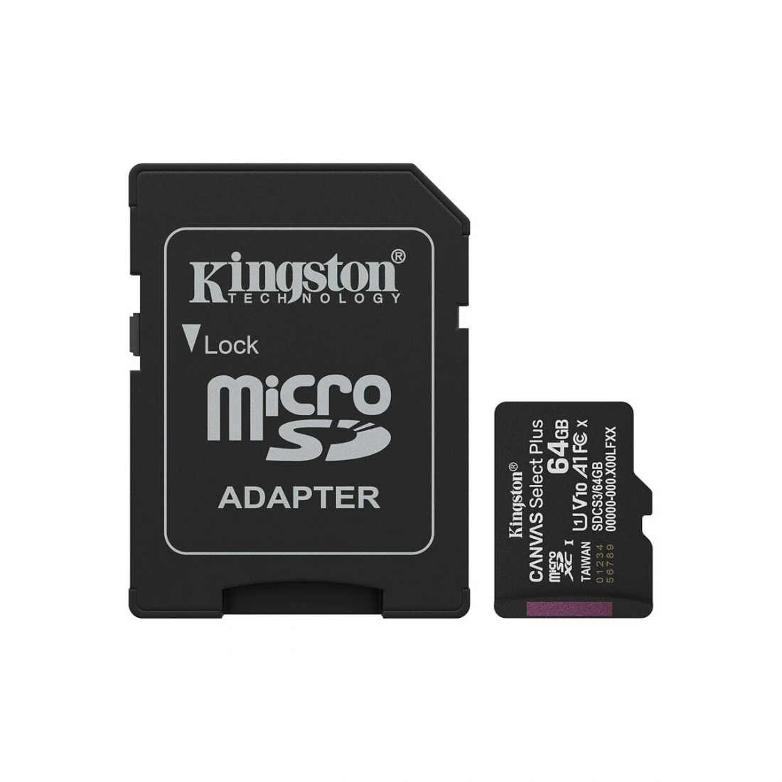 Kingston Memory Card - 64GB Canvas Select Plus microSDXC with SD Adapt