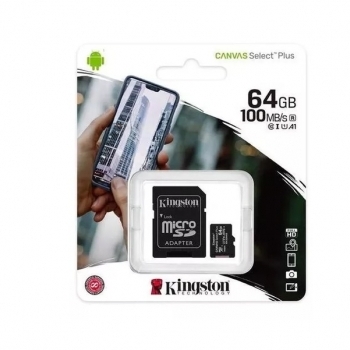 Tarjeta de memoria Kingston SDCS2 Canvas Plus con adaptador SD 64GB