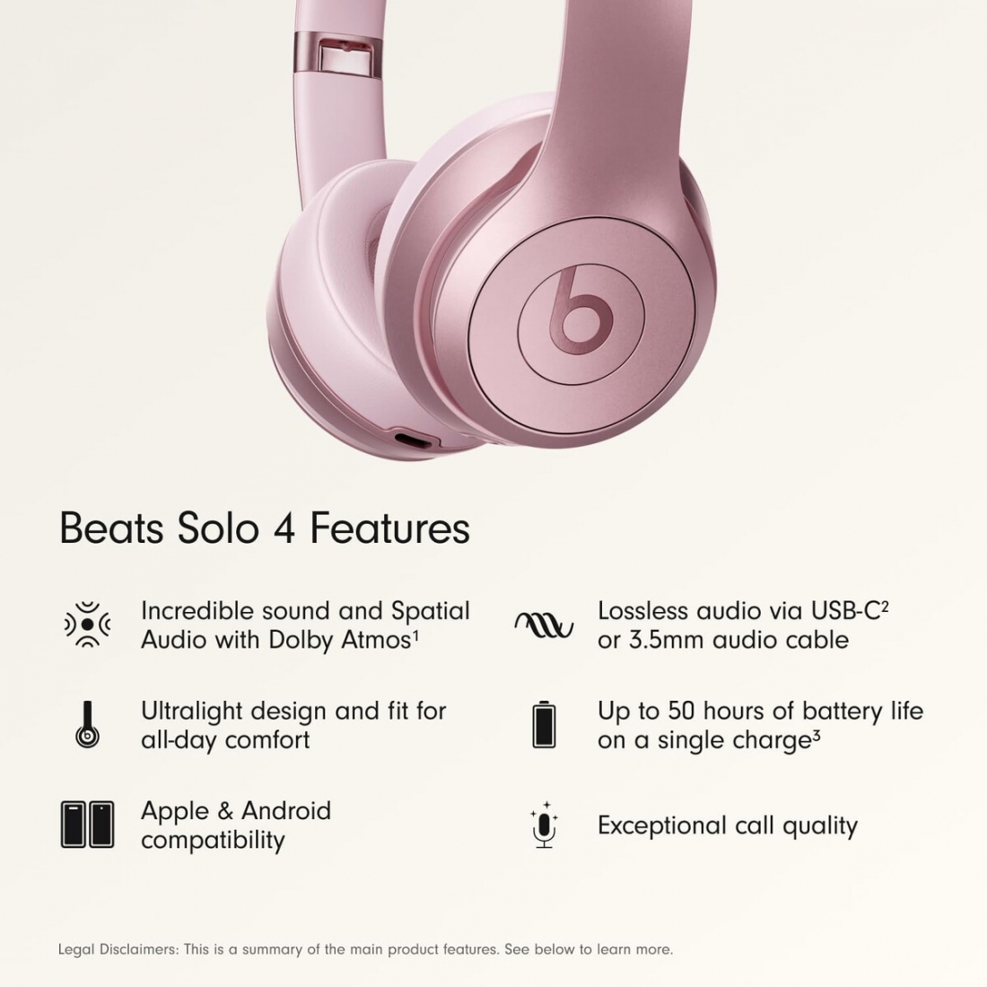 Beats Solo 4 Metallic Pink Bluetooth