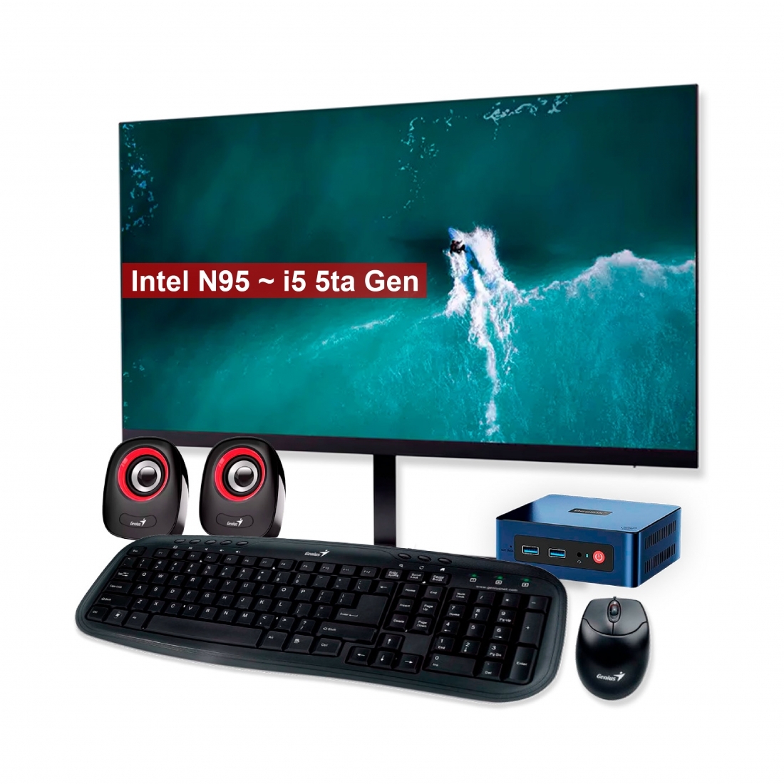 Computadora Completa Mini Pc Intel N95 8gb 240gb Monitor 22
