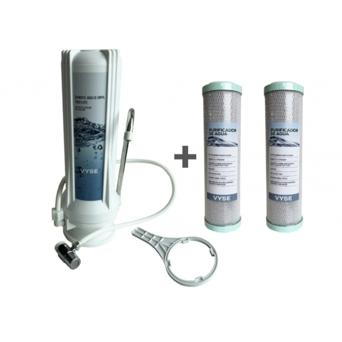 Purificador De Agua Sobremesada Filtro +2 Repuestos Extras