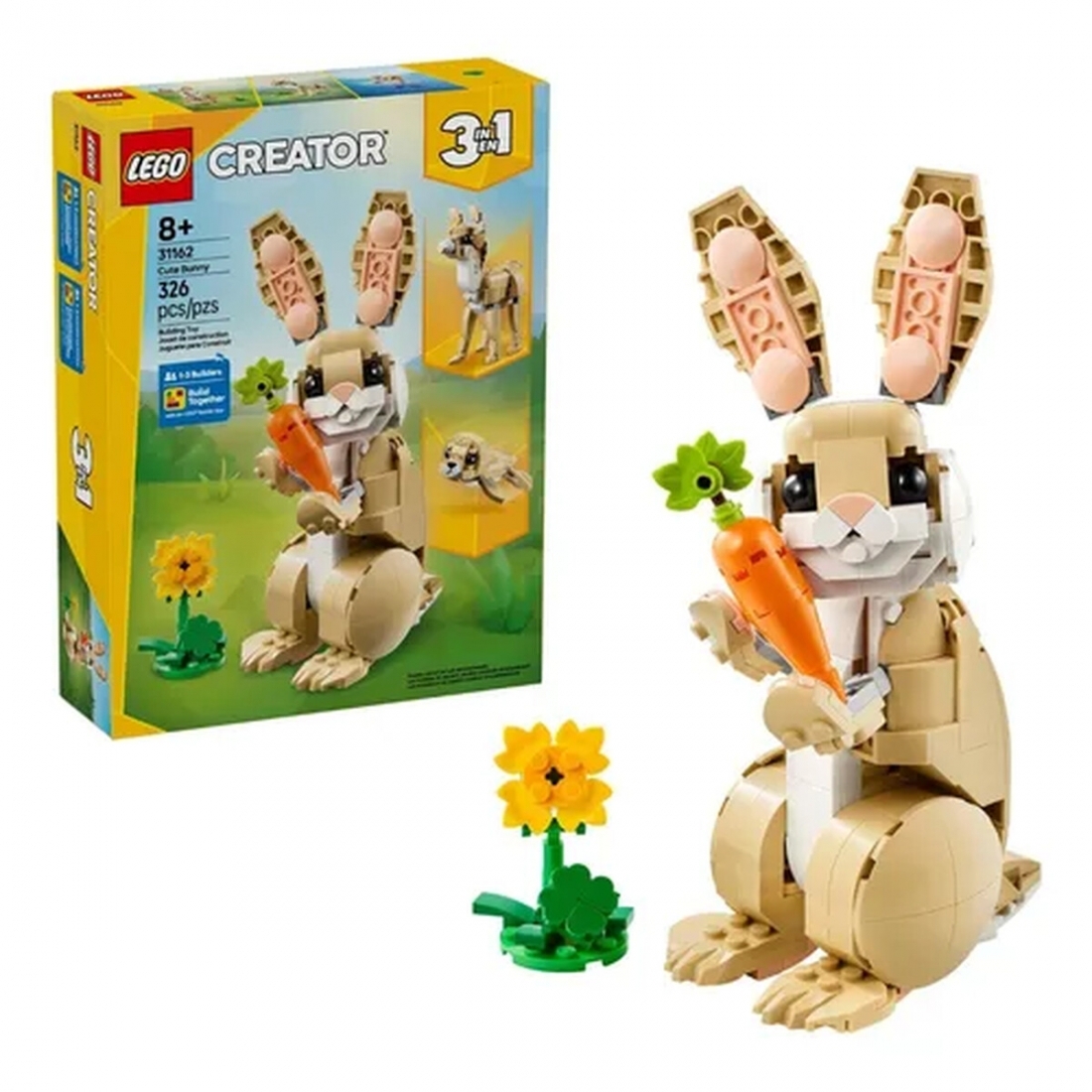 LEGO - Creator 3 in 1 Cute Bunny Building Toy Set 31162