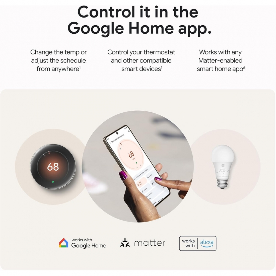 Google Nest learning Thermostat 4th Gen + Nest Temperature Sensor Polished Silver