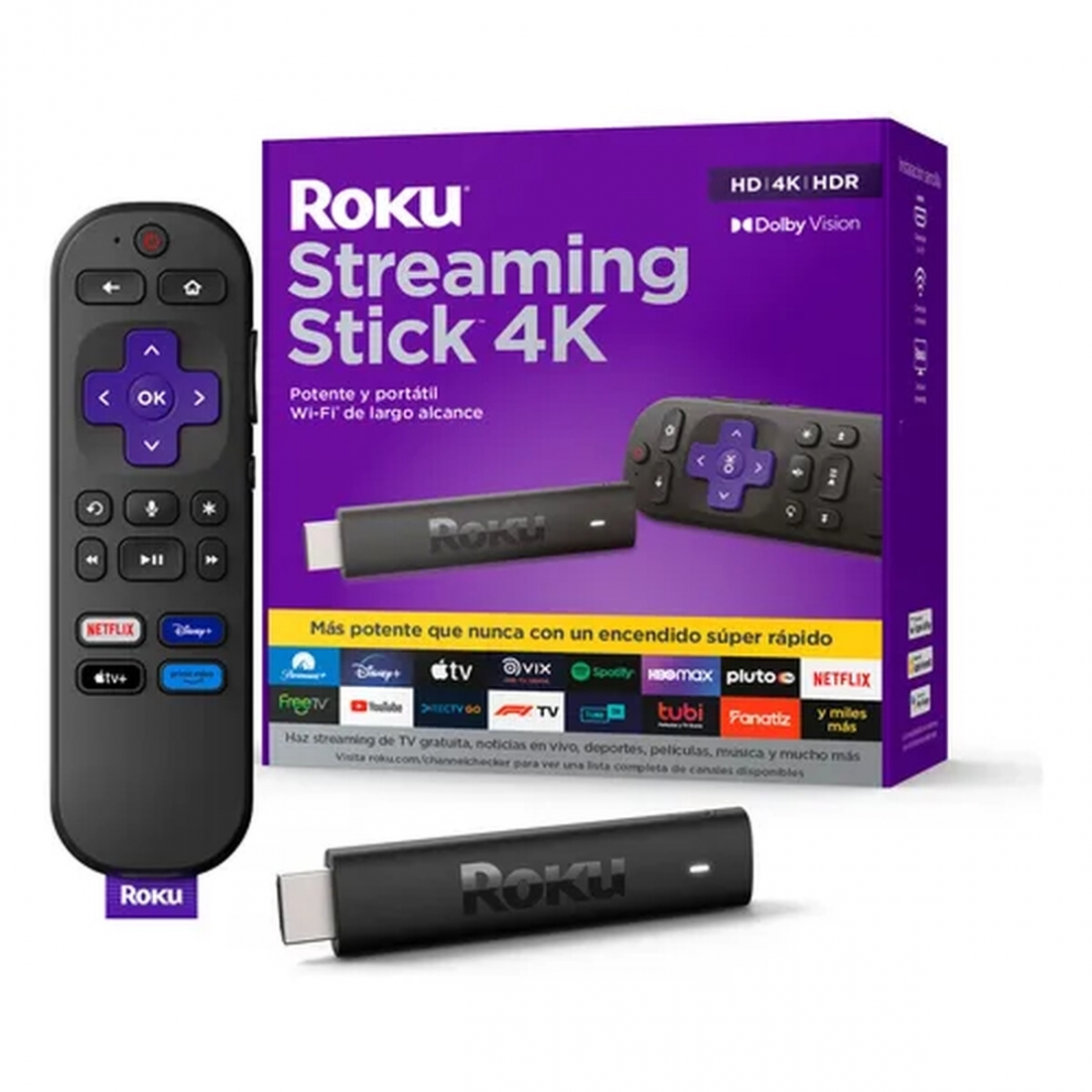 Roku Streaming Stick 4K 2021 (3820R) Streaming Device 4K/HDR/Dolby Vis