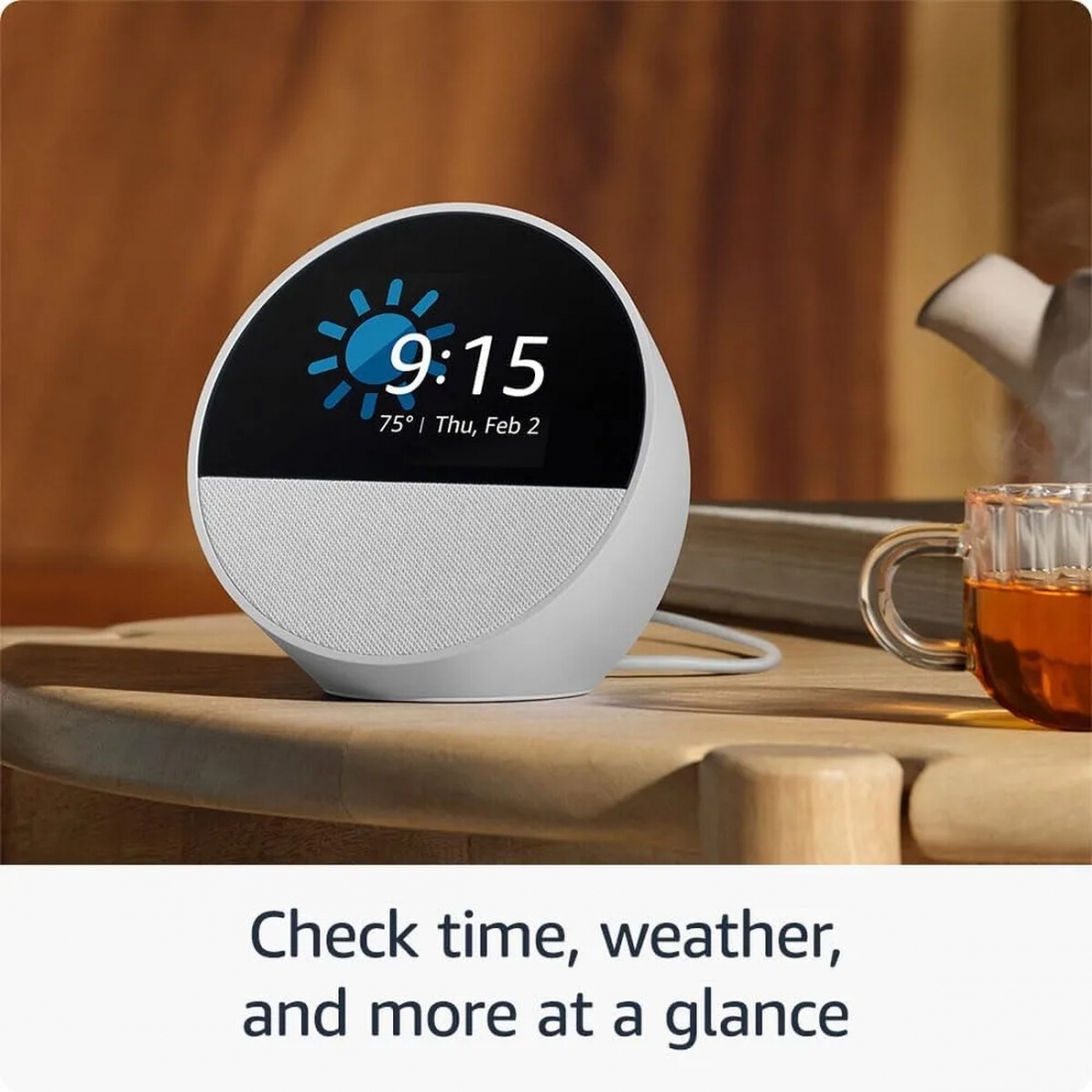 Amazon Echo Spot (2024 release) - Glacier White