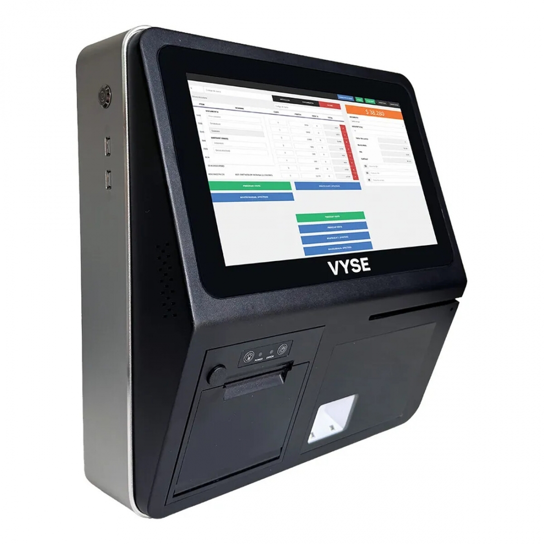 Pos T�ctil Impresora 58mm Lector Qr 2d 8gb 128gb F1pos Negro