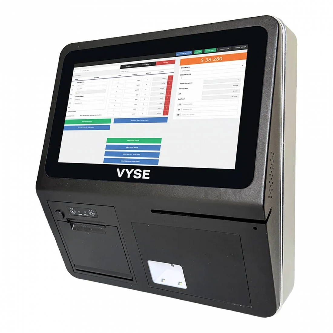 Pos T�ctil Impresora 58mm Lector Qr 2d 8gb 128gb F1pos Negro