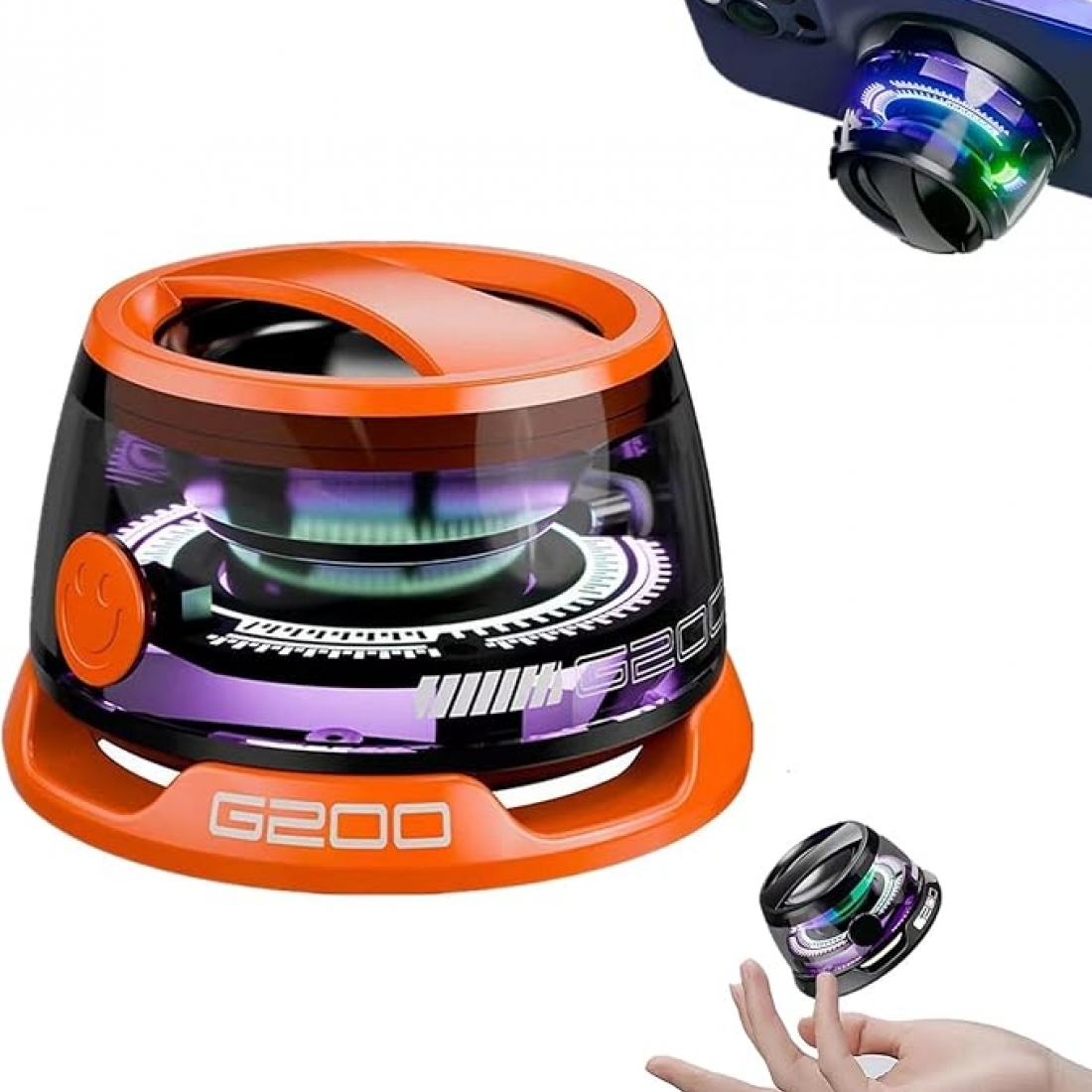 MAGNETIC SUCTION ULTRA PORTABLE LED SPEAKER 5W - ORANGE