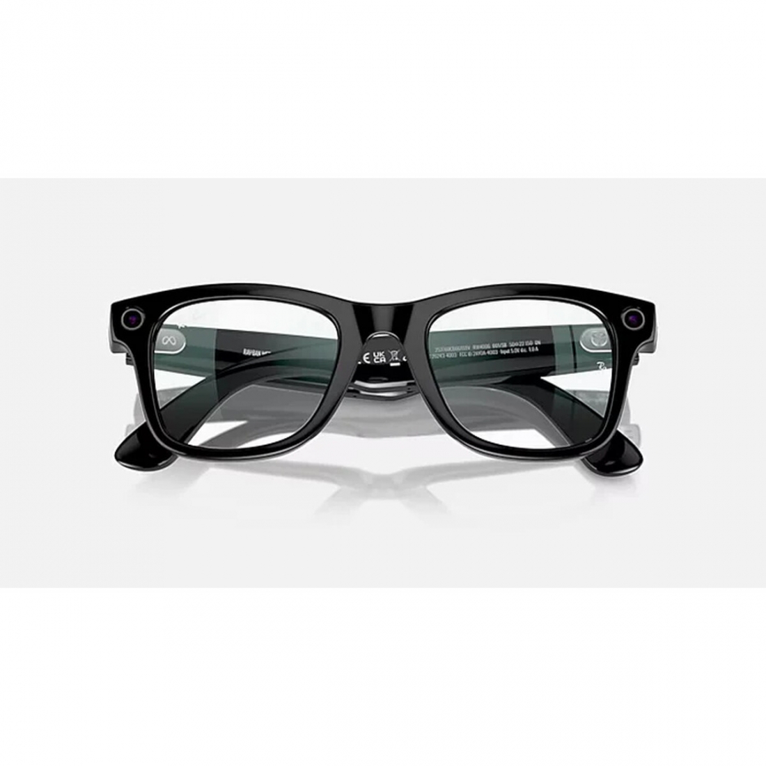 RAYBAN META WAYFARER SMART GLASSES - SHINY BLACK/CLEAR