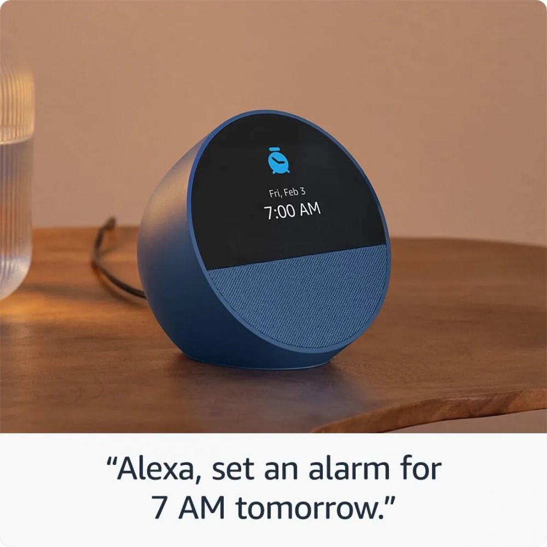 Amazon Echo Spot - Smart Alarm Clock with Vibrant Sound and Alexa (202