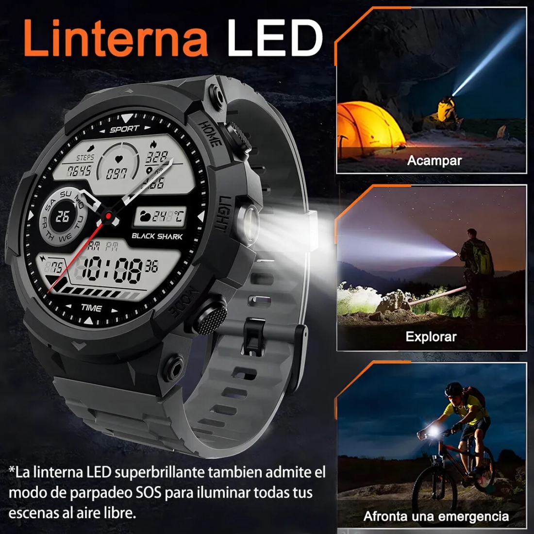 Black Shark Smart Watch GS3 Sport , 1.43,18 Days Batt Life, MIL-Grade,