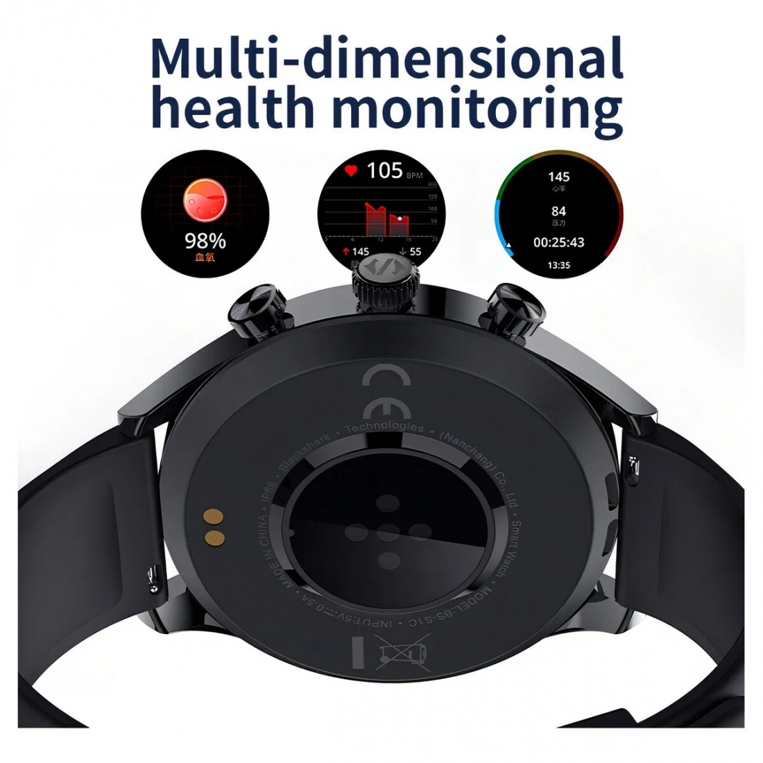 Black Shark Smart Watch S1 Classic - 1.43,12 Days Batt Life, BT Callin