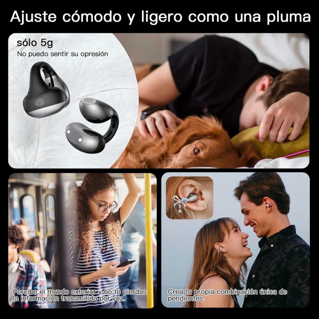 Kieslect Earbuds Open CLIP  AI Feature (UPC # 6974377571323) - Black