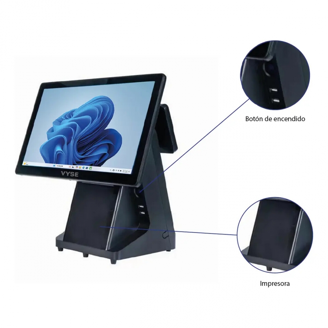 All In One Terminal Pos Touch I5 8gb 256gb Impresora Negra