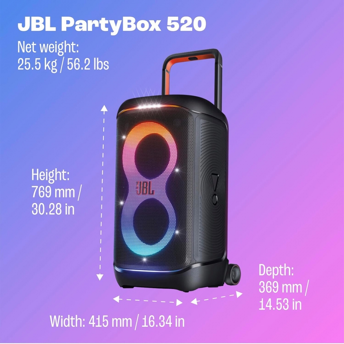 JBL PartyBox 520 Bluetooth 400W Negro