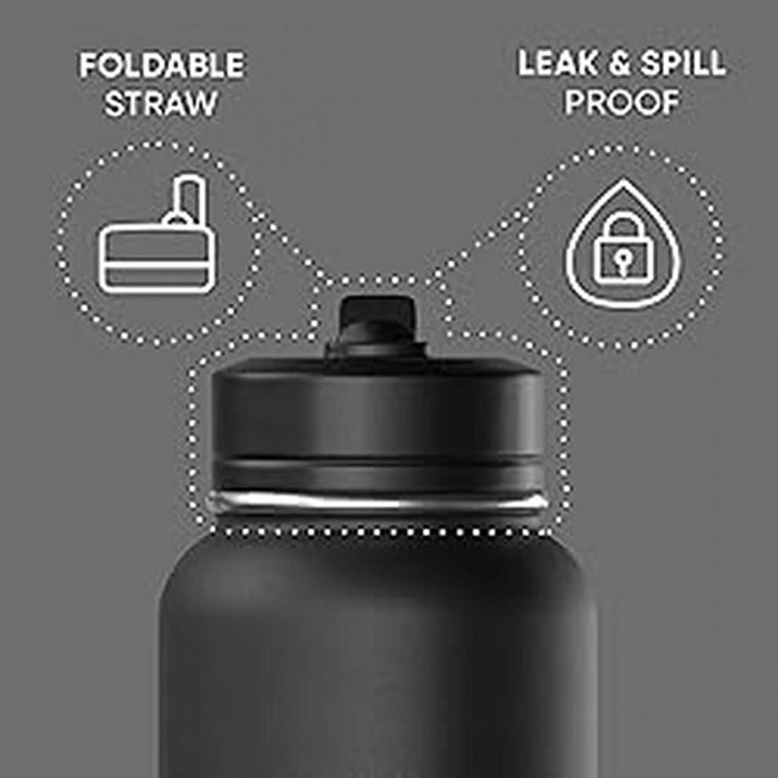 HydraPeak Sport 32oz Straw Lid With Matching Boot - Black