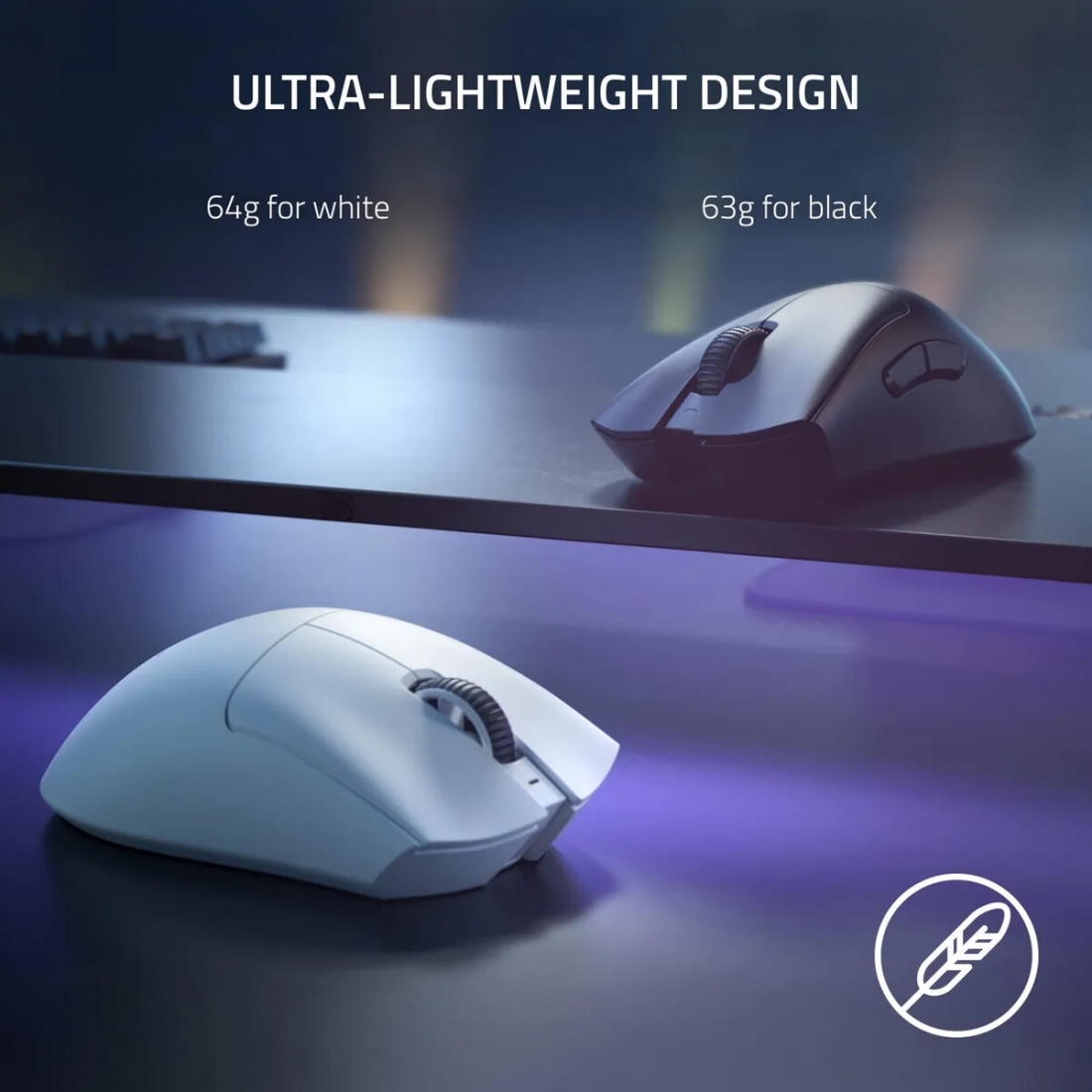Razer DeathAdder V3 Pro - Ergonomic Wireless Gaming Mouse - White Edit