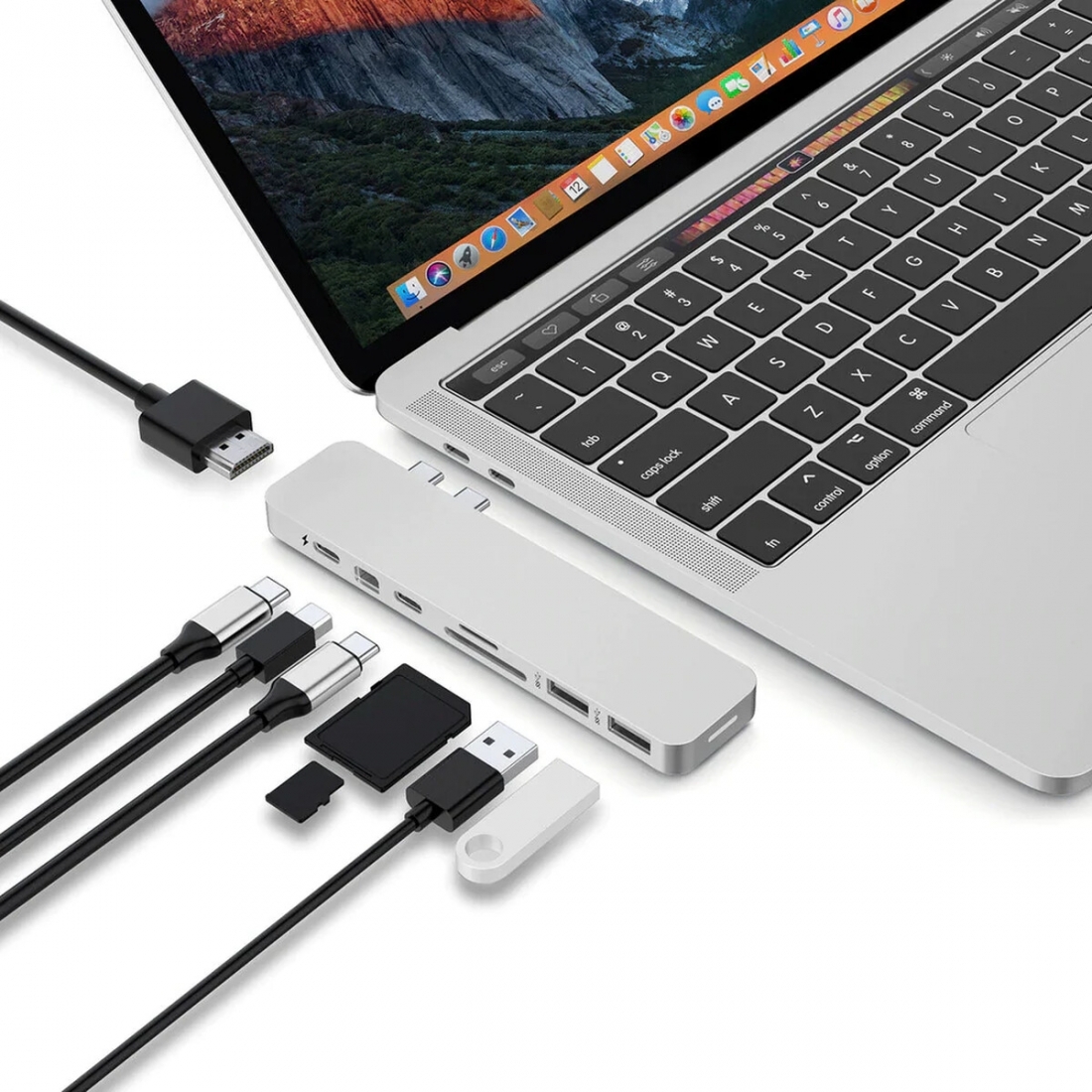 HyperDrive PRO Hub for USB-C MacBook Pro (Silver)