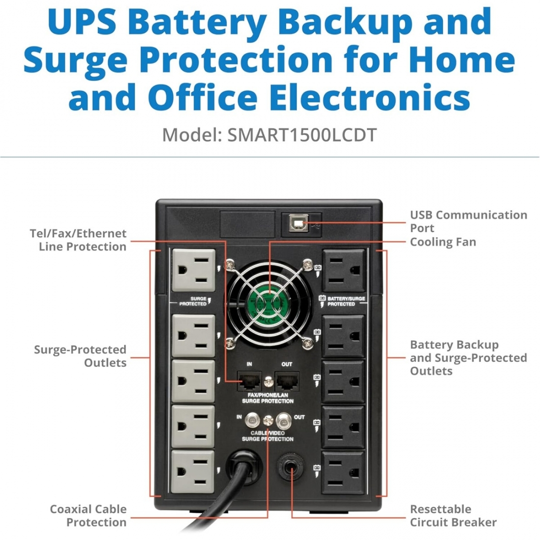 1500VA UPS, Liquid Crystal Display tower Smart