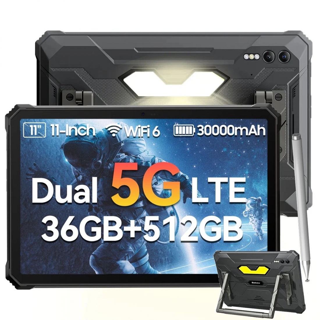 Blackview Tab Active 10 Pro 10.95 12+512GB 5G DS Rugged,Black,MT6878(D