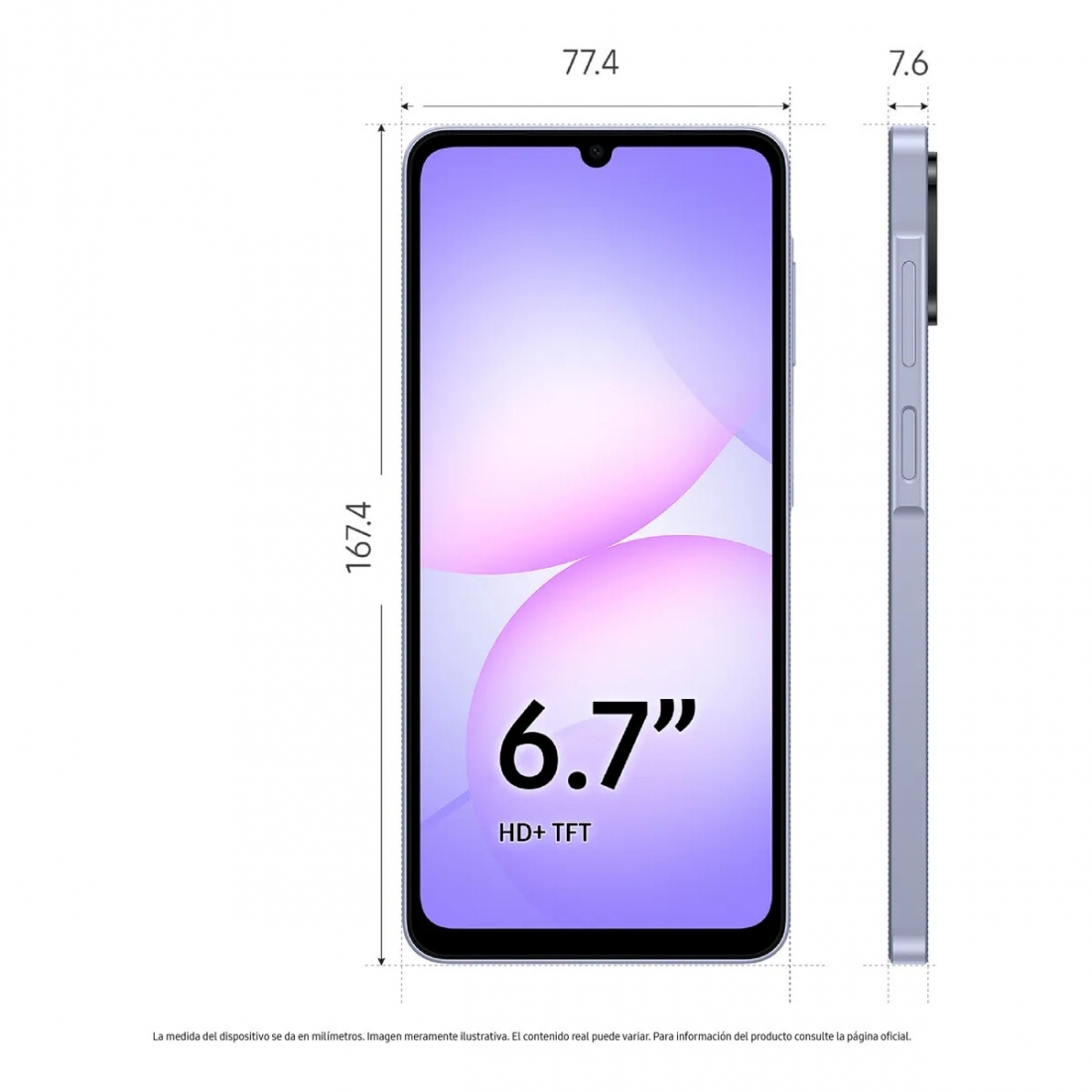 Samsung Galaxy A07 4+64GB LTE Smartphone Violet Dual Sim