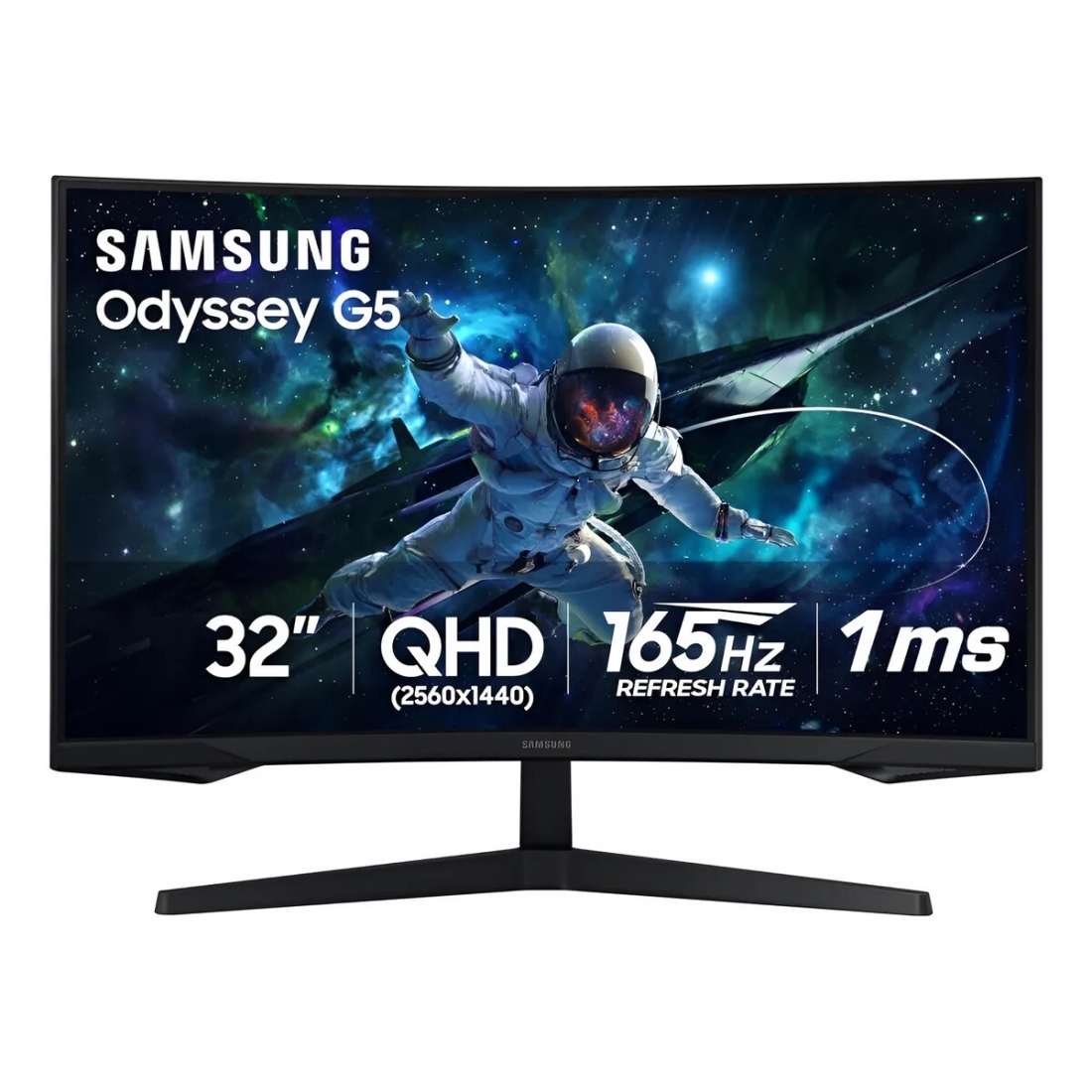 32 pulg Monitor, Odyssey G55A WQHD 165Hz 1ms(MPRT) HDR10 Curved Gaming