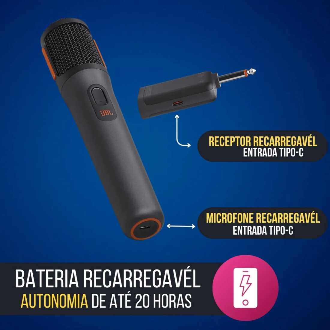 JBL Microphone - PartyBox Digital Wireless Microphones, 2x, Black, P/N