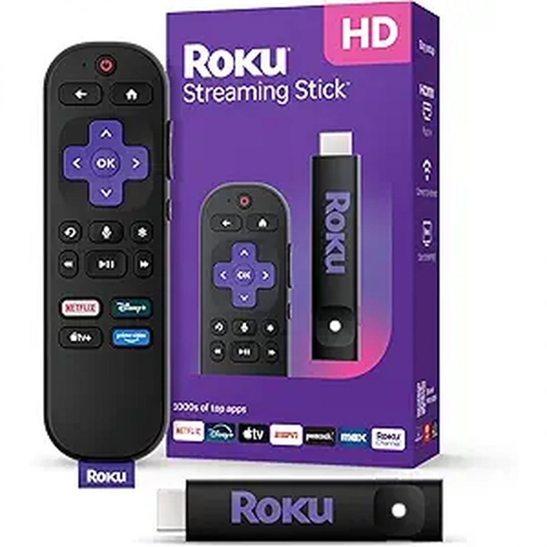 Roku Streamer 2025 - HD Roku Streaming Device for TV with Voice Remote