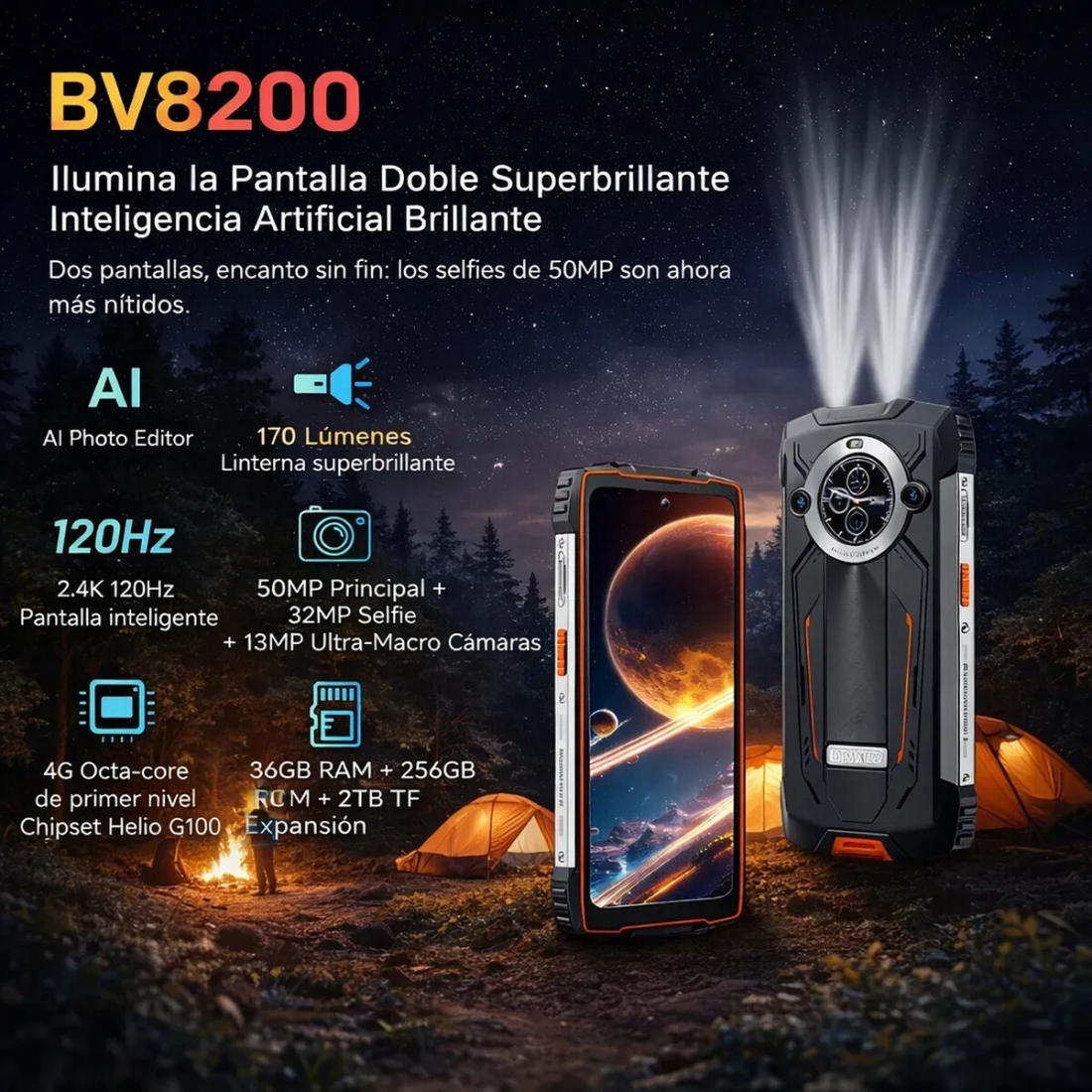 Blackview BV8200 6.5+1.3 12+256GB Black LTE Dual Sim MT8781