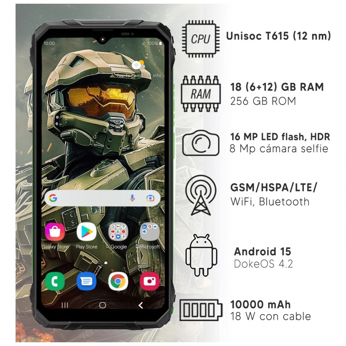 Blackview Fort 1 6.56 6+256GB Green LTE Dual Sim