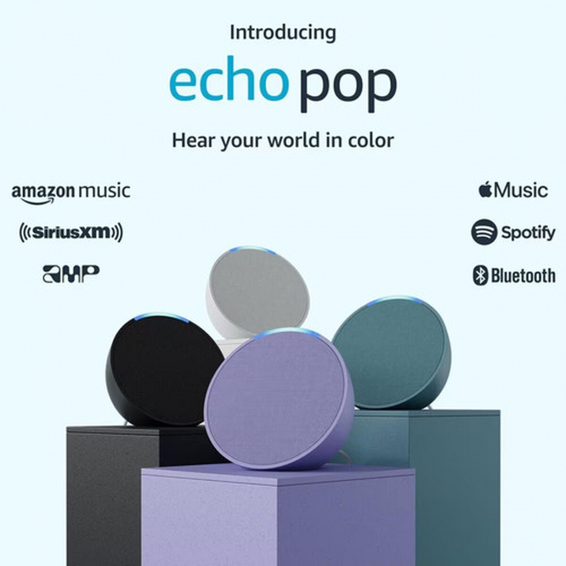 Amazon Echo Pop (1st Gen) Smart Speaker with Alexa - Lavender Bloom