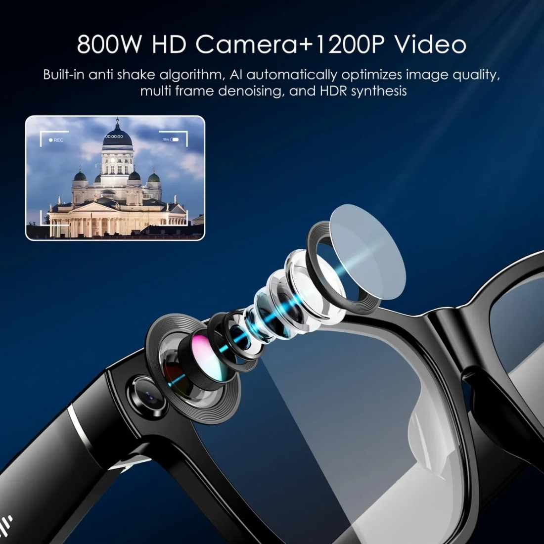 Blackview Smart Sunglasses BV100 - Photo/Video/AI Voice Interaction -B