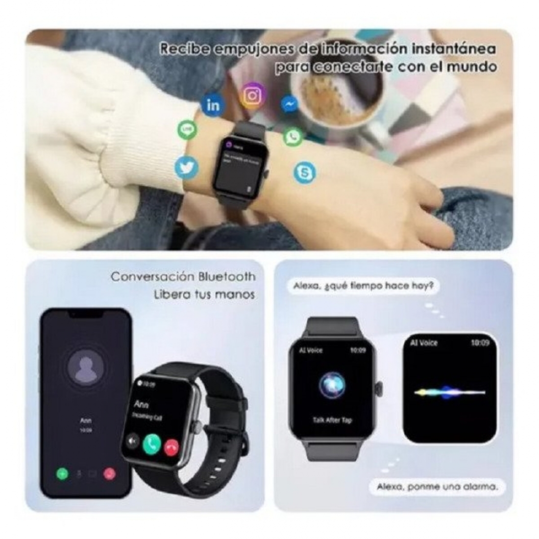 Smartwatch Blackview R50 BT Calling 1.85 Negro