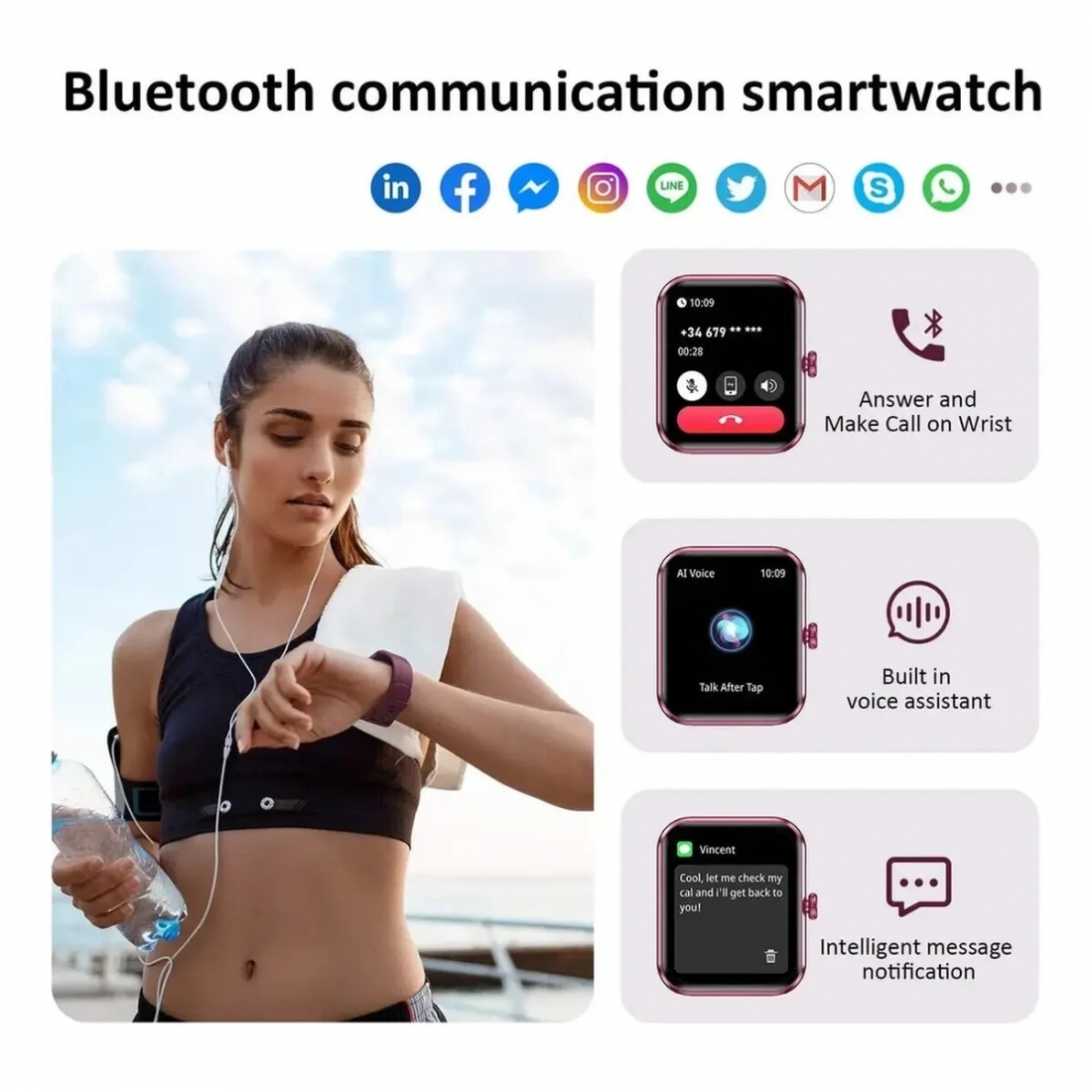 Smartwatch Blackview R50 BT Calling 1.85 Azul