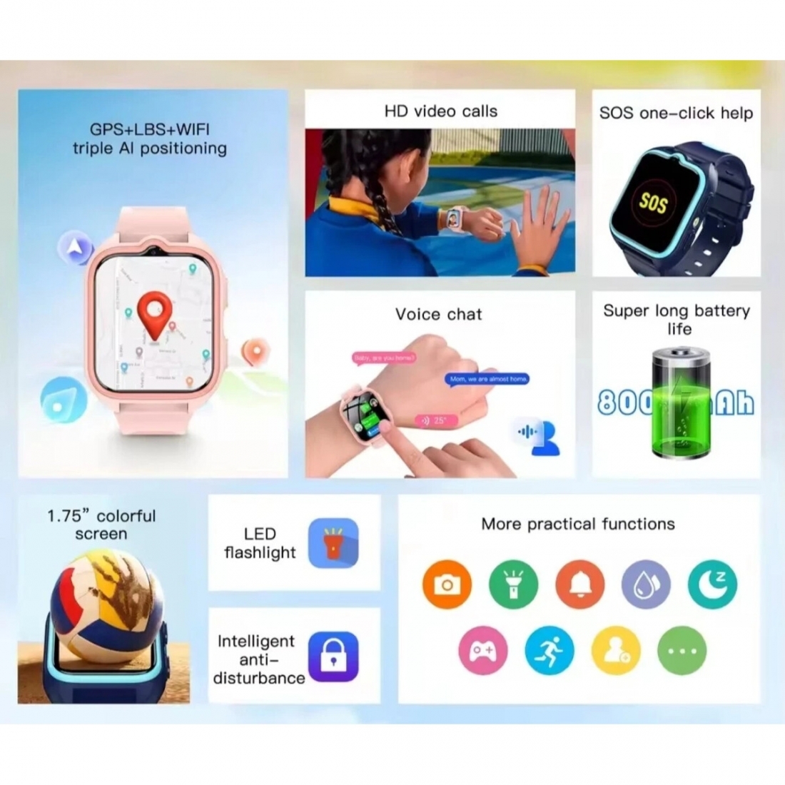 Smartwatch Blackview Z30 Kids 4G GPS C�mara Rosa