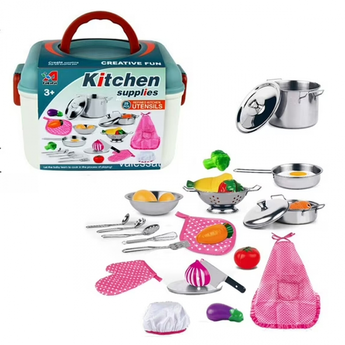Set Cocina Acero Inoxidable 29 Pzs Valessati