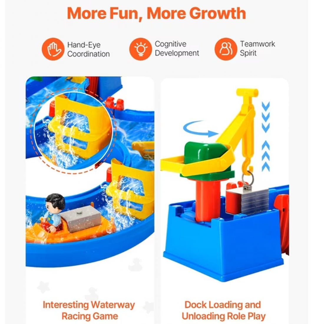 39 Pcs Water Table Building Blocks Toy Set for Kids Aged 3+ - Durable 