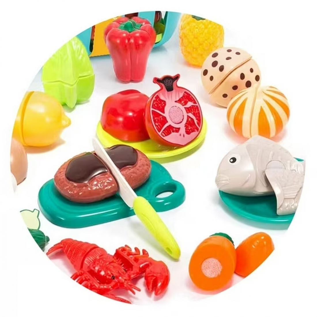 Set Cocina Comida Cortable 62 Pzs Ingl�s Kids