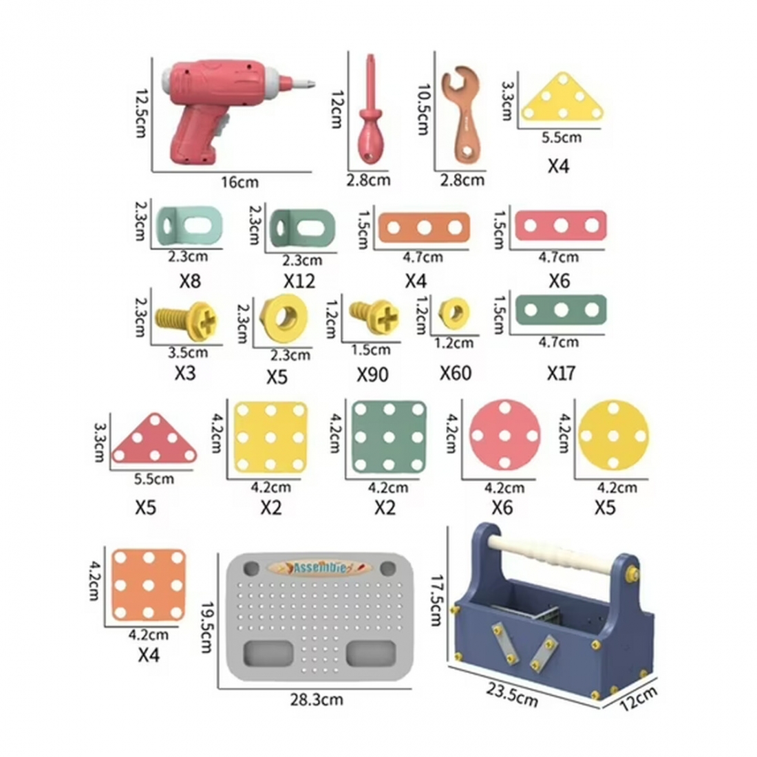 Valessati Drill Set STEM Toys for Kids 3+ with Safe Plastic Constructi
