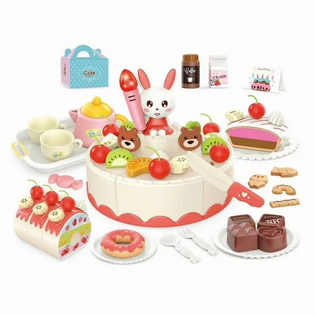 85pcs Tea Party Set Birthday Cake Pretend Play