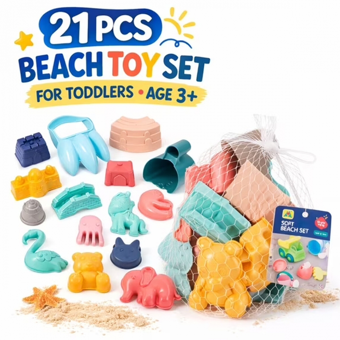 Set Playa Suave Mundo Toys 21 Piezas Infantil