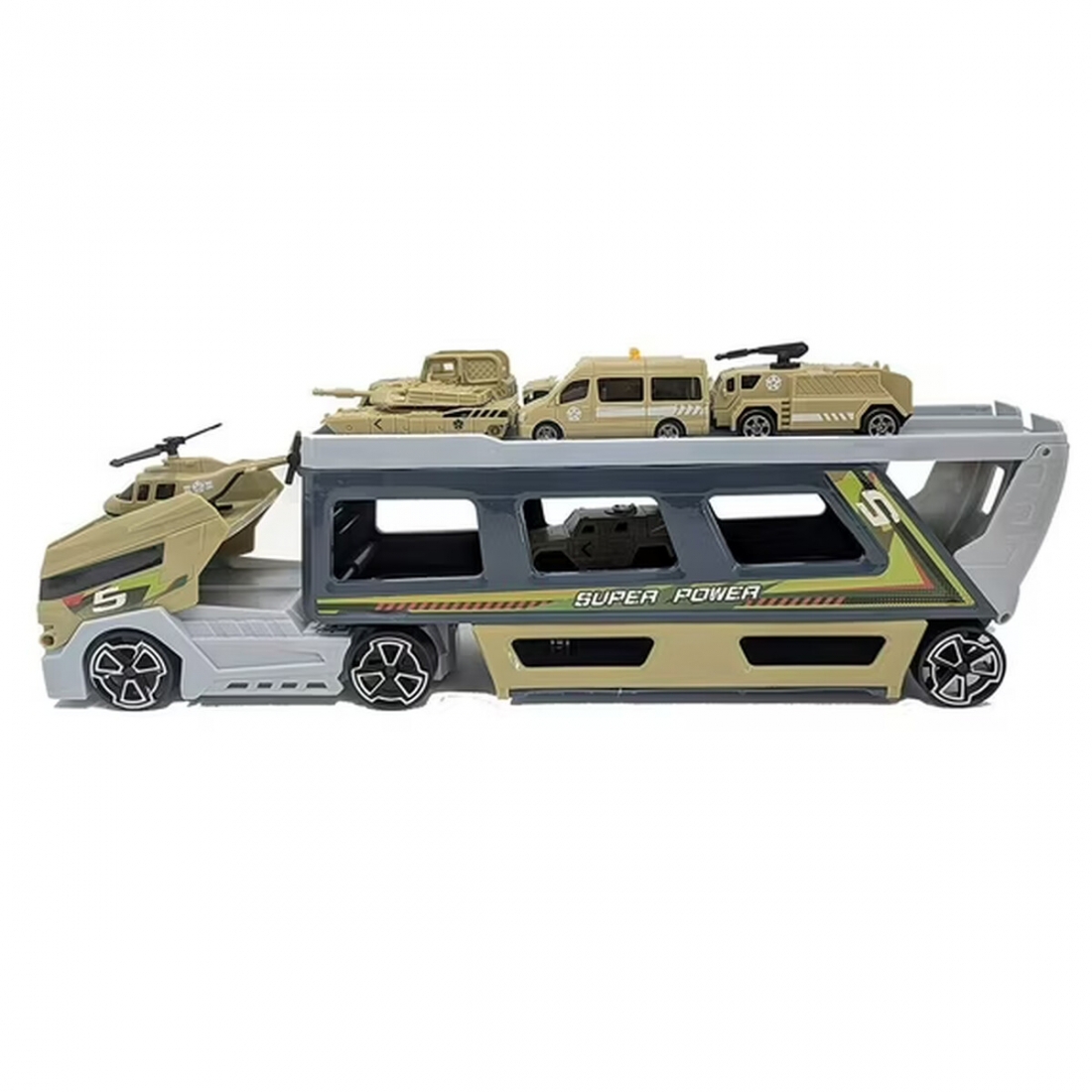 Cami�n Militar Mundo Toys Con 8 Veh�culos