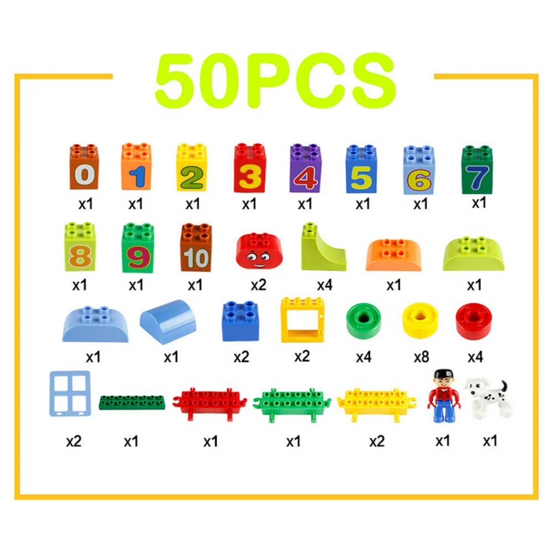 Tren Bloques Construcci�n Mundo Toys 50 Piezas