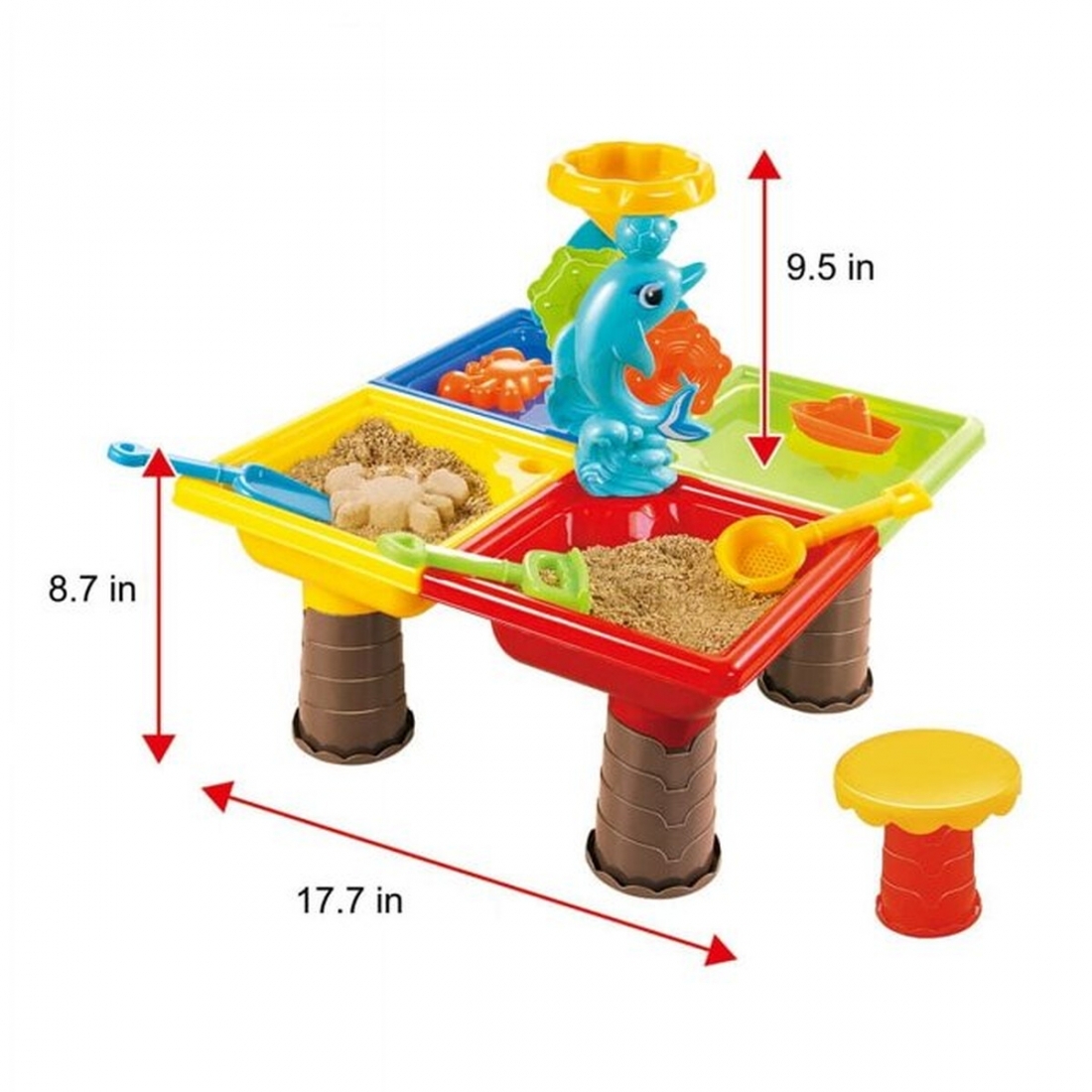 Mesa De Agua Y Arena Infantil 25 Piezas Delf�n