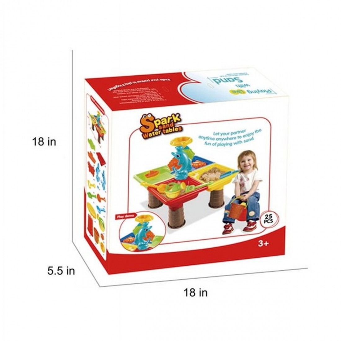 Mesa De Agua Y Arena Infantil 25 Piezas Delf�n