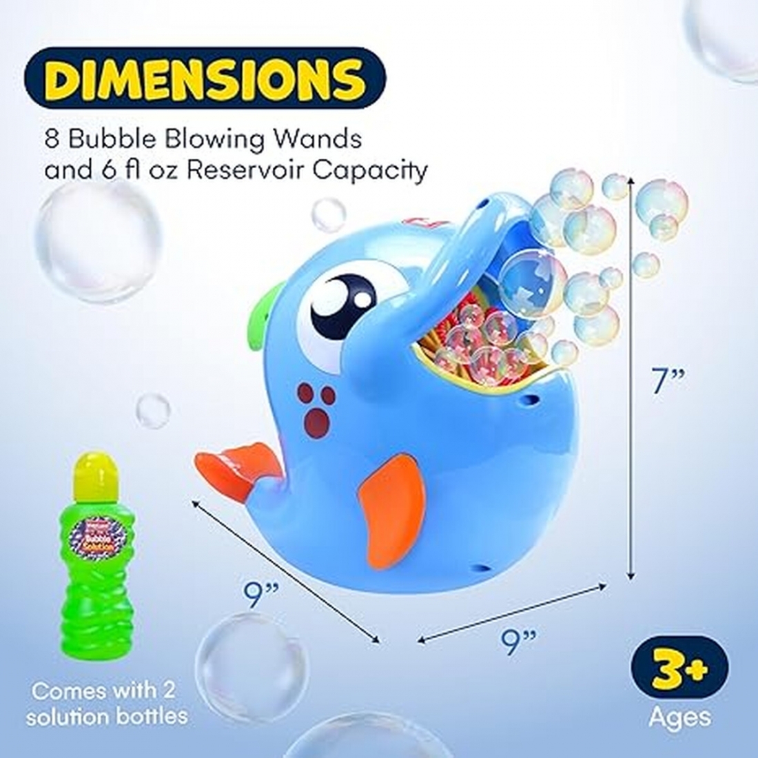 Kidzlane Shark Bubble Machine - Automatic Bubble Maker for Kids & Todd