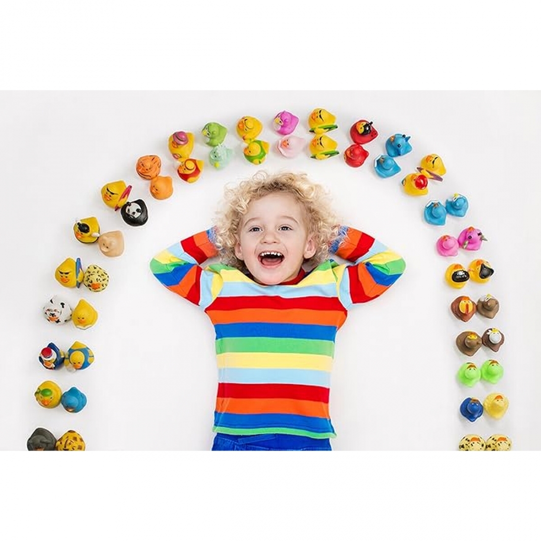 Kicko 50 Pack Assorted Rubber Ducks - 2 Inches - Kids, Sensory Play, S