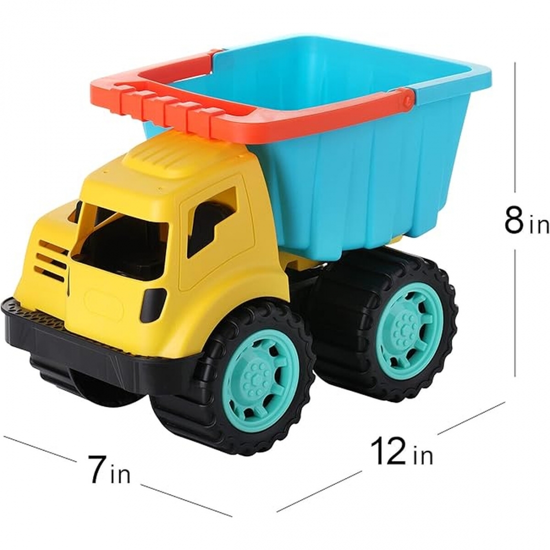 Dazmers Beach Sand Toys Set with Dump Truck, Castle Bucket, Shovel, Di