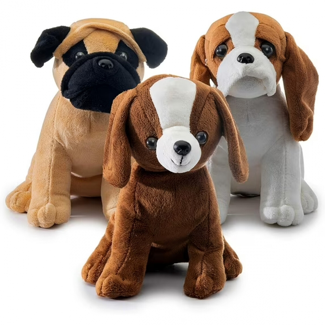 PREXTEX Plush Puppy Dogs - Set of 3 Realistic Looking 8-Inch Cute and 