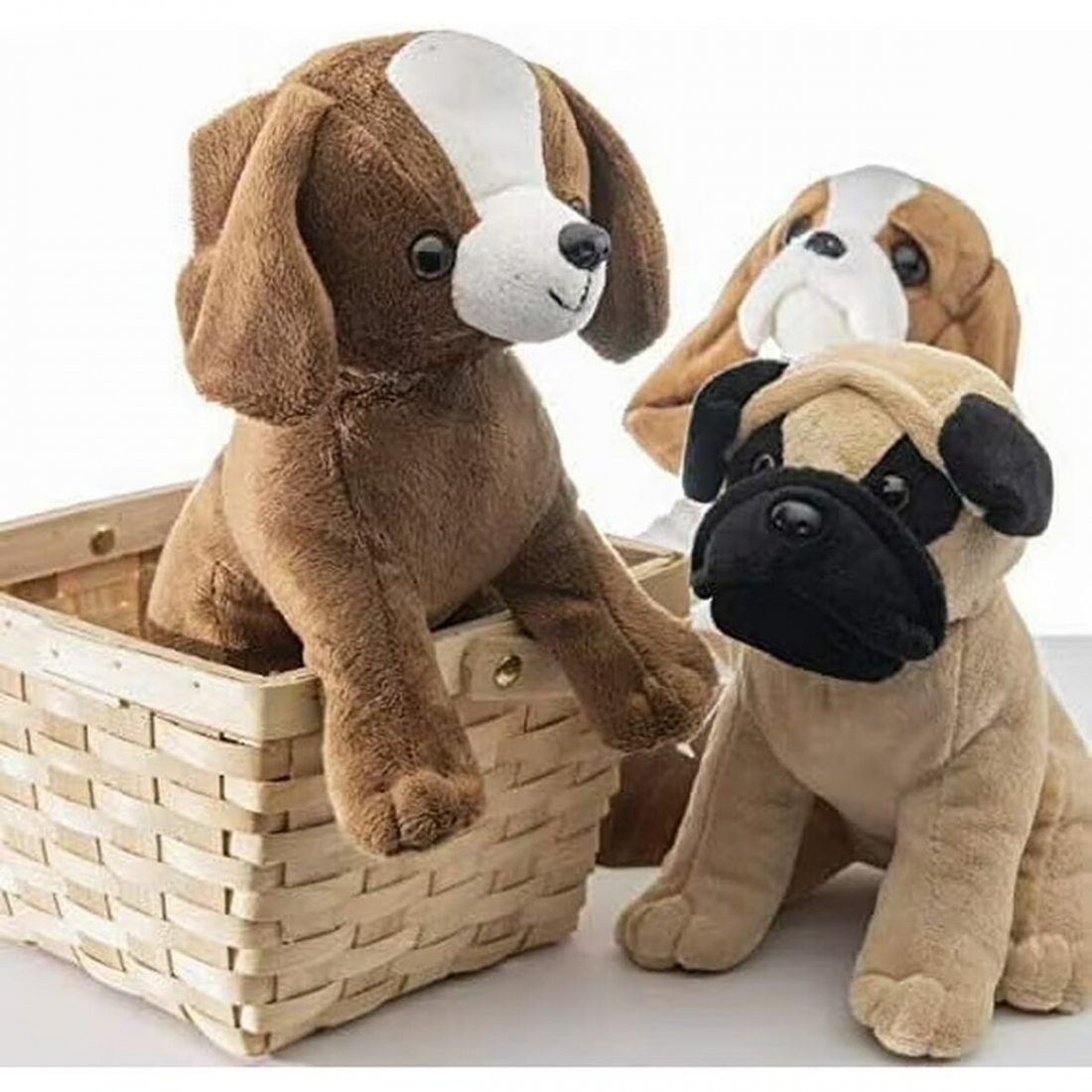 PREXTEX Plush Puppy Dogs - Set of 3 Realistic Looking 8-Inch Cute and 
